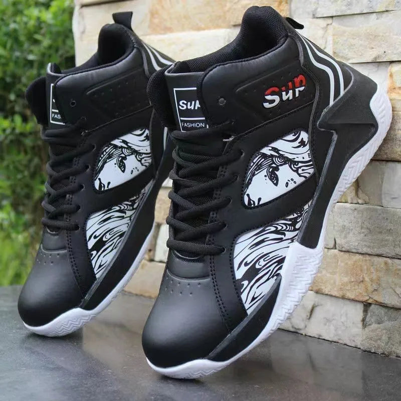 Men's High-Top Casual Trainers – Breathable Elevated Sneakers