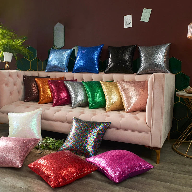 Mermaid Sequin Cushion Cover 40×40 – Glitter Reversible Case