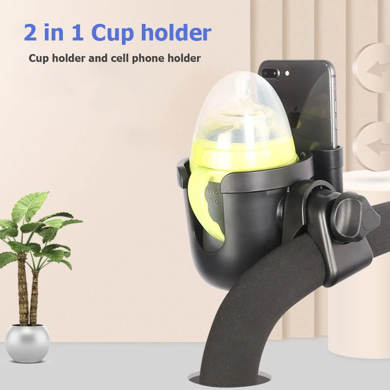 Universal Pram Cup Holder – Stroller Bottle & Phone Holder