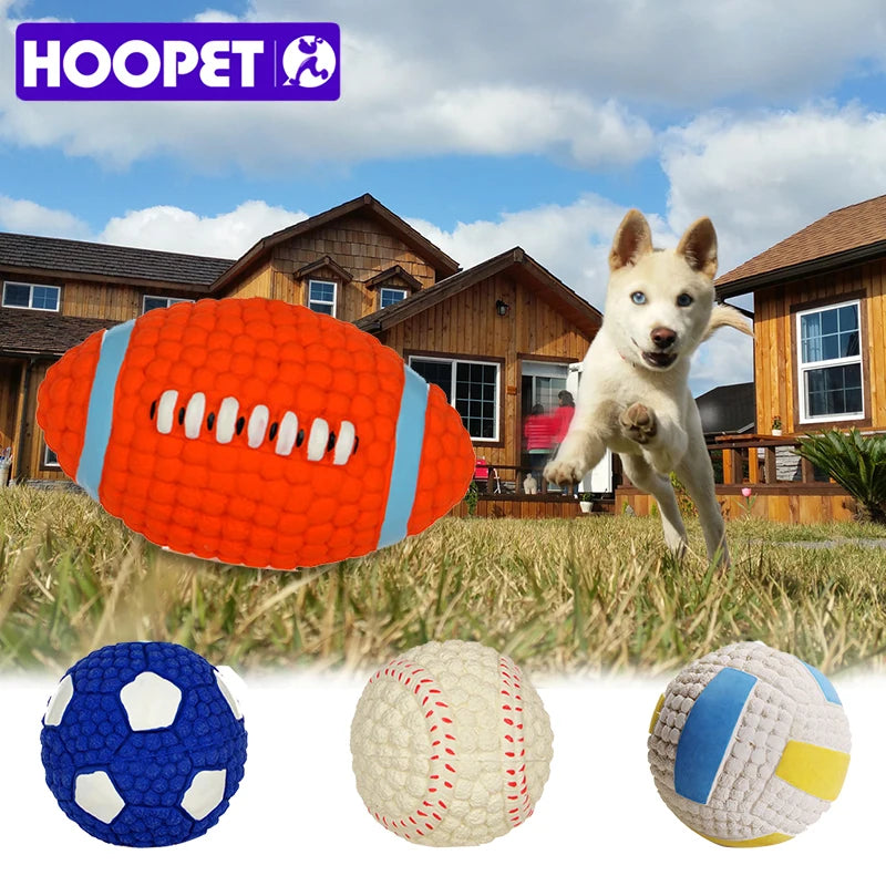 Squeaky Dog Balls – Tennis & Football Chew Toys
