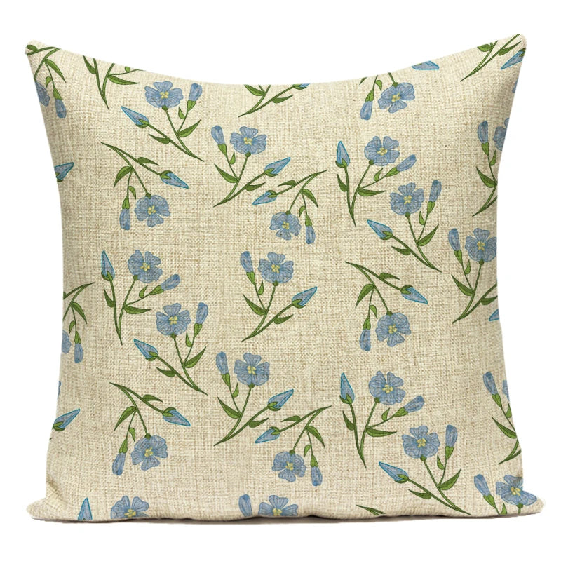 Floral Plants Cushion Cover Flowers Leaves Throw Pillow Covers for Sofa Car Home Decoration Rose Flowers Pillowcases