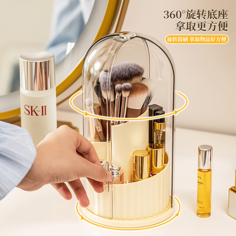 Rotating Makeup Brush Holder – Dustproof Cosmetic Organiser