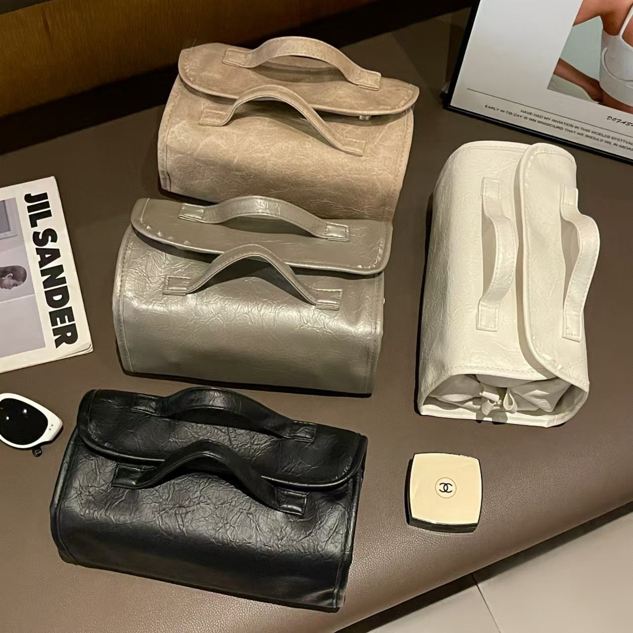 High-Looking Cosmetic Bag Storage Partition Cosmetic Bag Women's Portable Classification Waterproof Foldableing Disassembly Layered Toiletry Bag