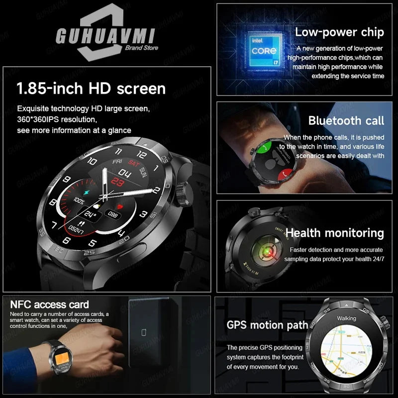 AMOLED Always-On Smartwatch – NFC, GPS Route & Bluetooth Calls