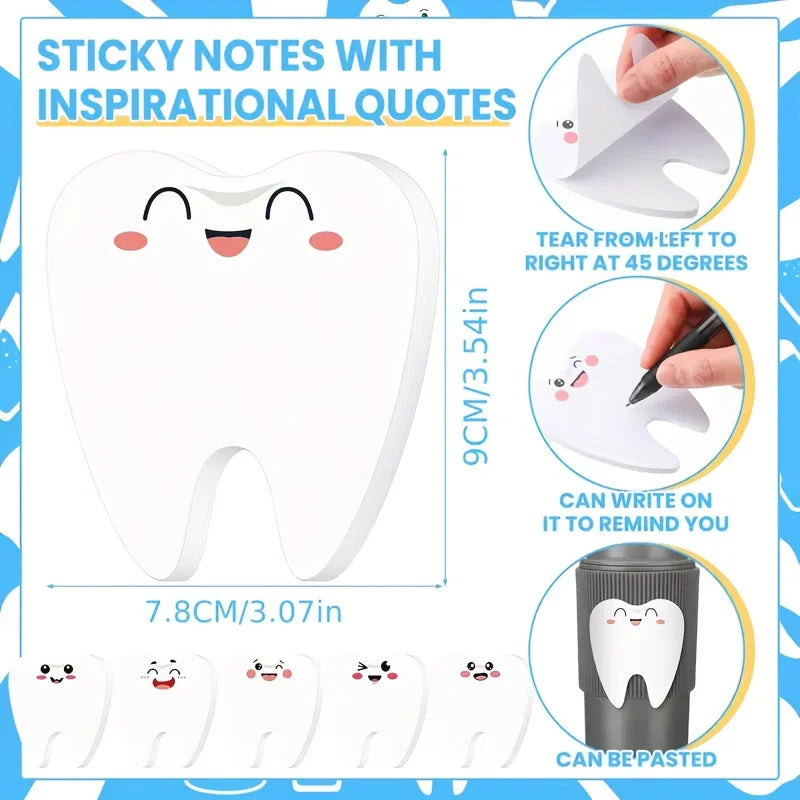 18Dental Assistant Gift Set(Contains tooth-shaped sticky notes and ballpoint pen)——Fun Dental Hygienist Office Supplies,Suitable
