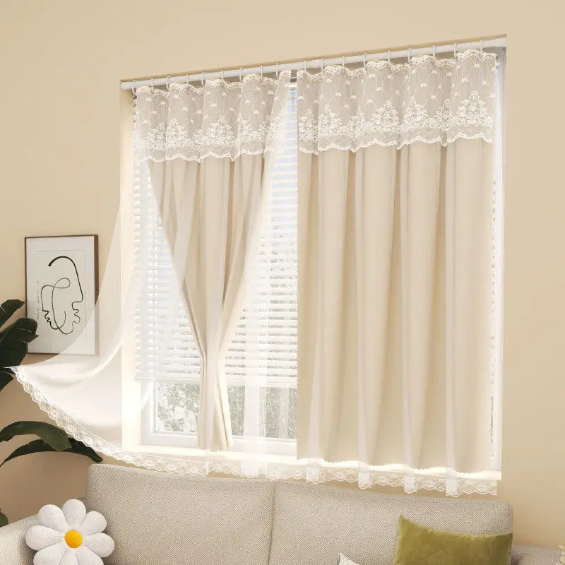 1/2pcs Double Layer Curtains Gauze Window Curtain Blackout Curtain Decorative Living Room Bedroom Curtain Cortinas Para Ventanas