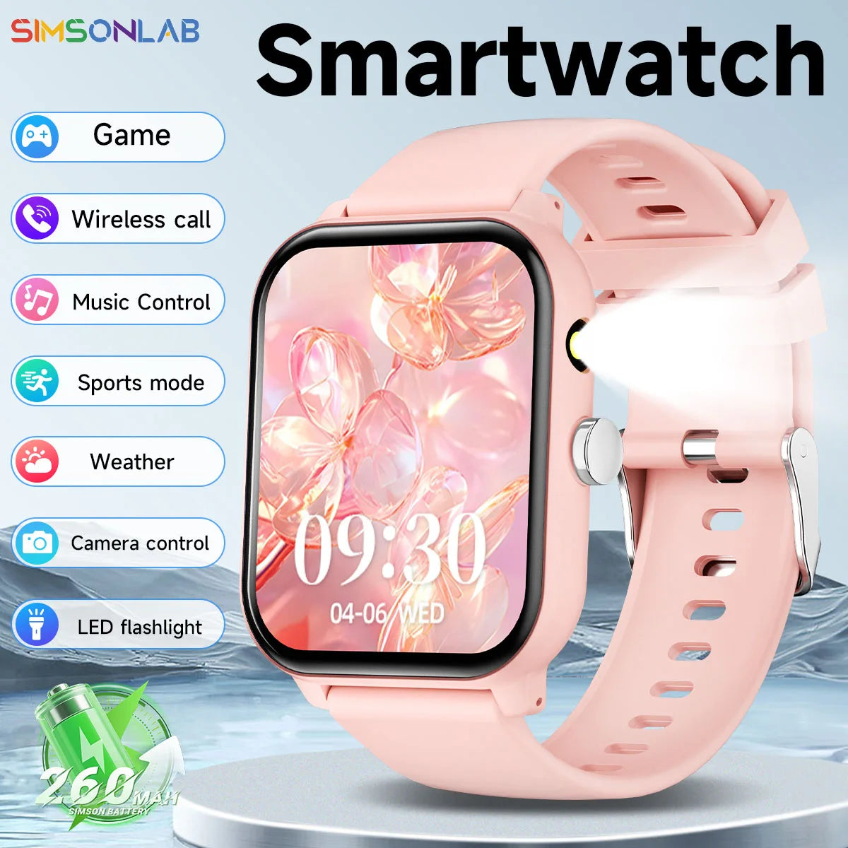 Gaming Smartwatch 1.83" – Music, Camera Control & Flashlight