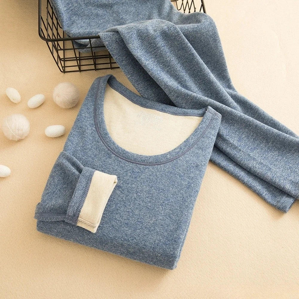 Wool-Silk Thermal Underwear Set – Cashmere-Blend Winter Base Layer