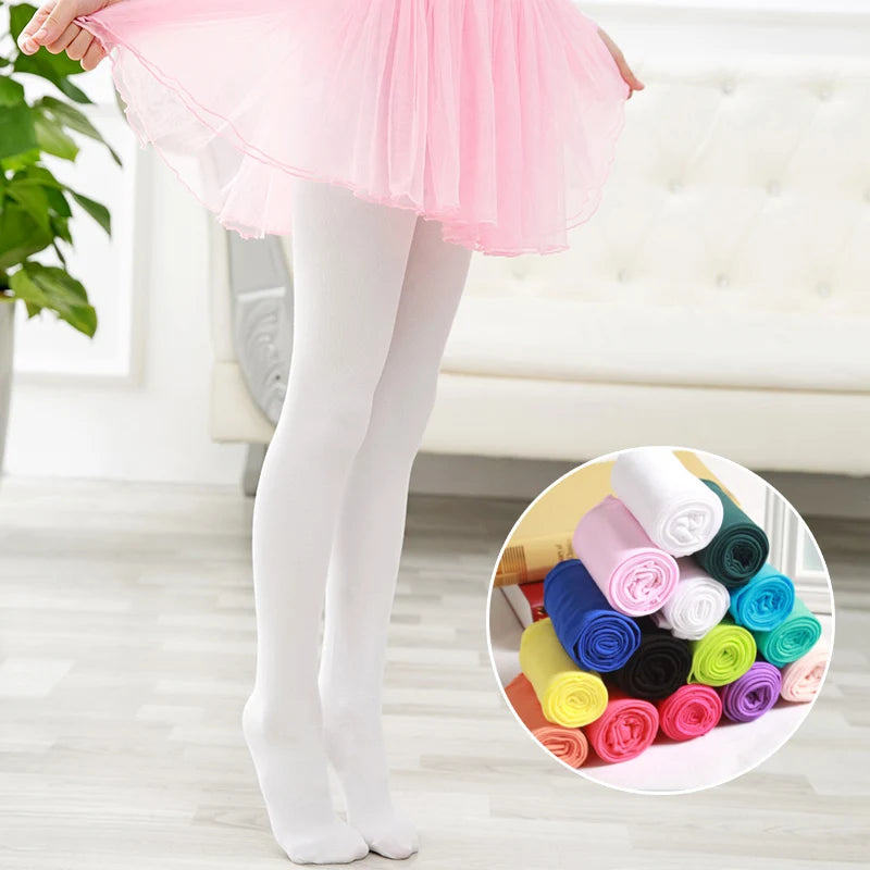 Girls Velvet Dance Tights – Soft Stretch Pantyhose in Candy Colours