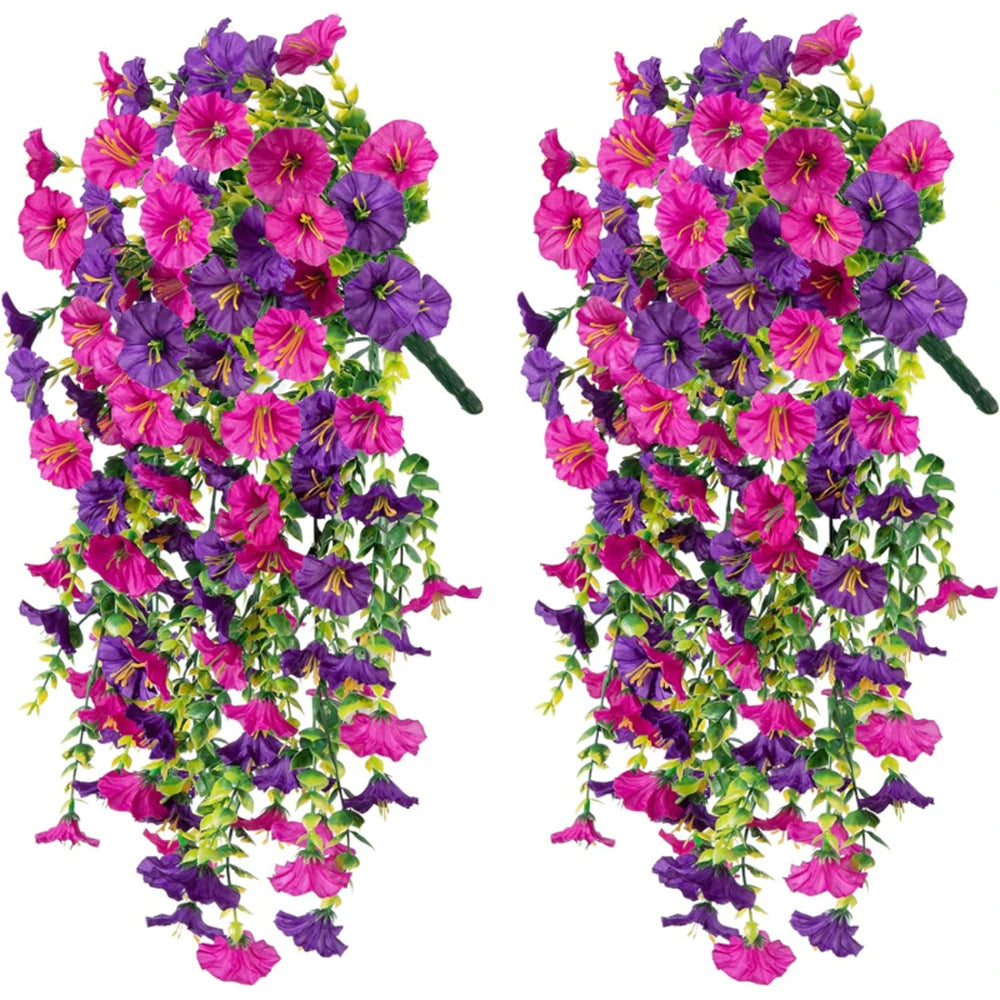 2/4Pcs Artificial Flowers Vine Morning Glory Wedding Home Room Table Festival Decora Wreath Outdoor Yard Garden Arch DIY Gift