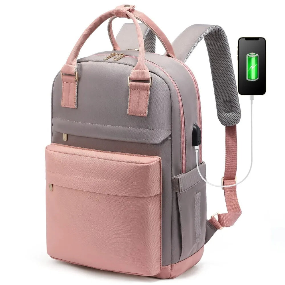 Travel Laptop Backpack – USB Port Multi-Pocket Nylon Rucksack