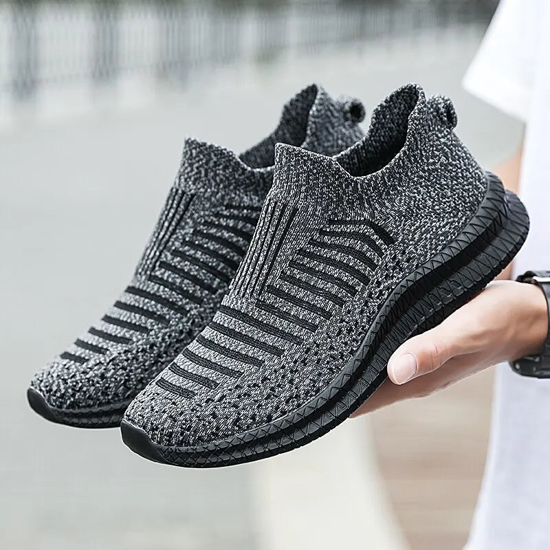 Men's Slip-On Sock Trainers – Breathable Running & Walking Shoes