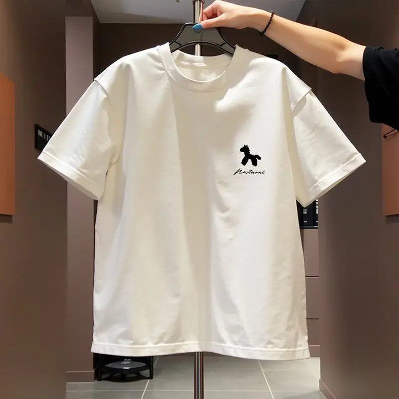 Men's Cotton Graphic T-Shirt – Horse Back-Print Tee