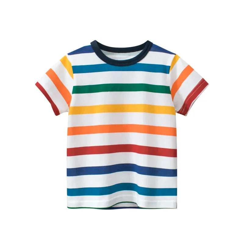 Kids Striped Cotton T-Shirt – Soft Short-Sleeve Summer Top (2–9 Years)