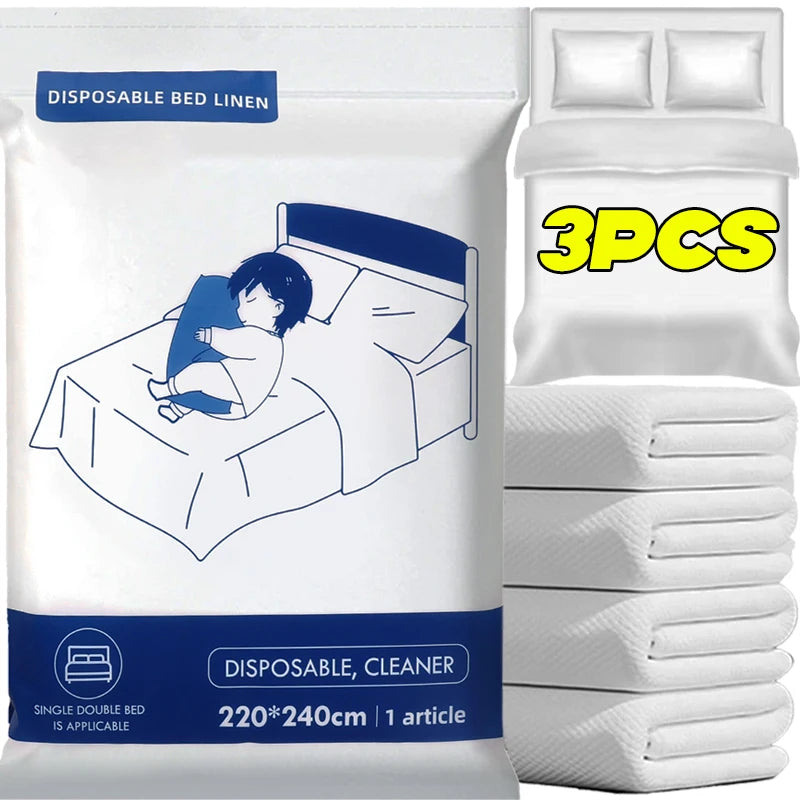 220x240cm Disposable Bed Sheets Non-Woven Dirty Proof Portable Bedspread Travel Business Hotel Thickened Safe Isolation Sheets