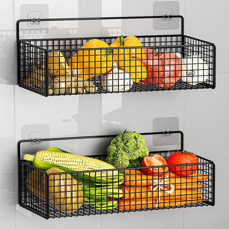 1PC Multifunctional Bathroom Organiser Toiletries Organiser No-Punch Bathroom Shelf Bathroom Kitchen Wall Mount Storage Rack