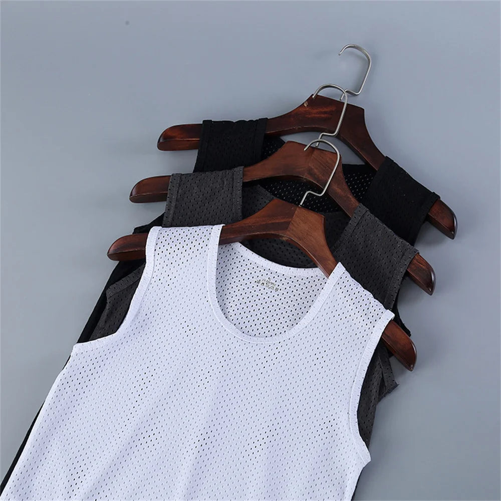Men's Summer Mesh Tank Top – Breathable Ice-Silk Vest