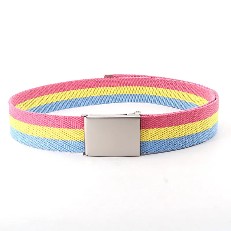 Canvas Military Belt – Adjustable Buckle Belt in Fun Colours