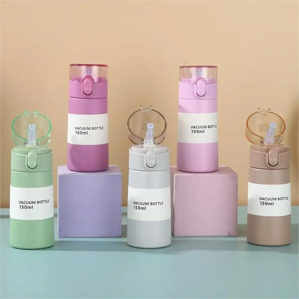 Mini Thermos Cup 150/250ml – Leak-Proof Pocket Flask with Straw