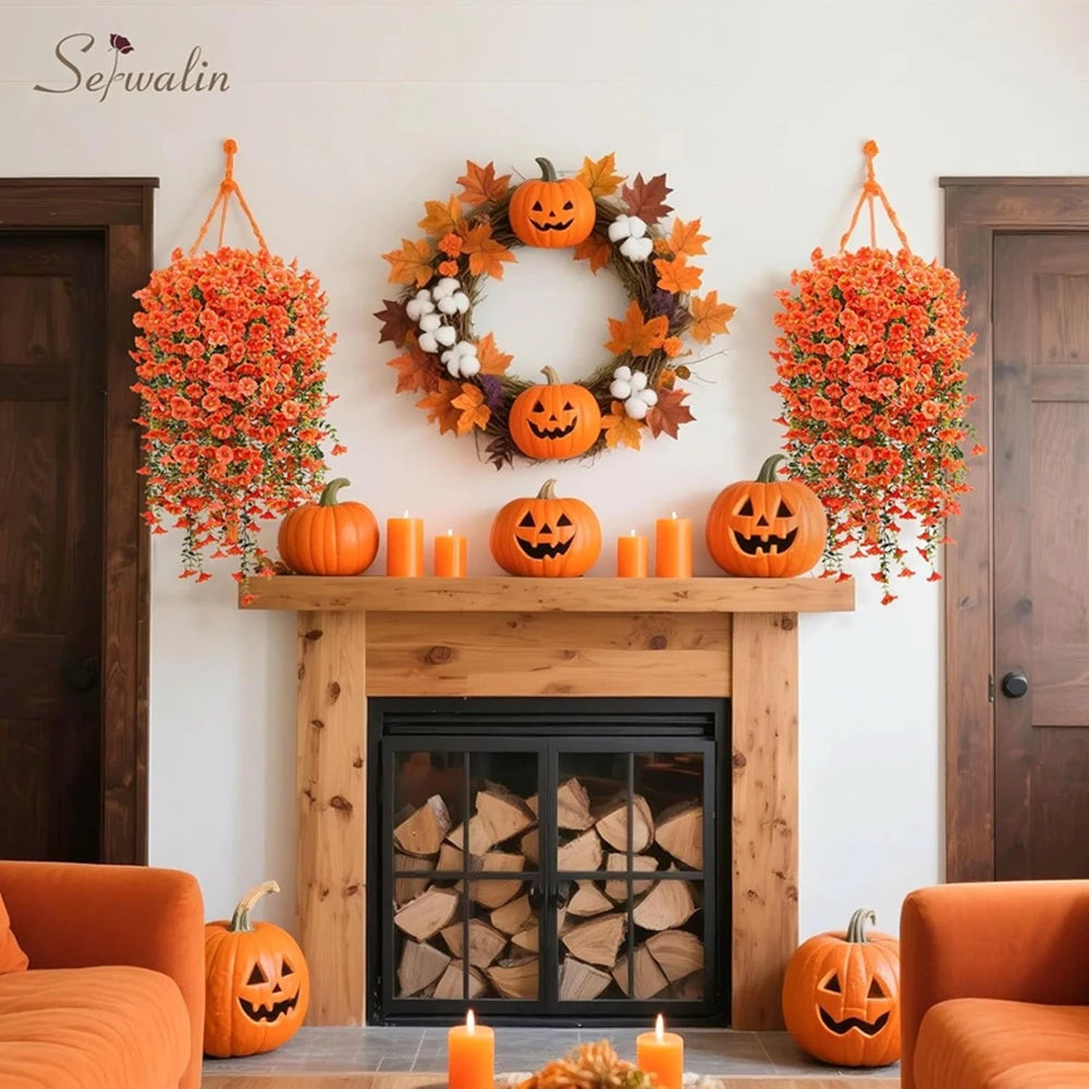 2/4Pcs Artificial Flowers Vine Morning Glory Wedding Home Room Table Festival Decora Wreath Outdoor Yard Garden Arch DIY Gift