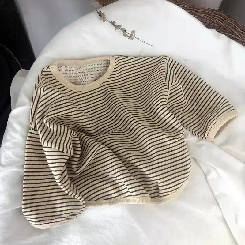 Kids Striped Long-Sleeve T-Shirt – Soft Cotton Everyday Top (1–8 Years)