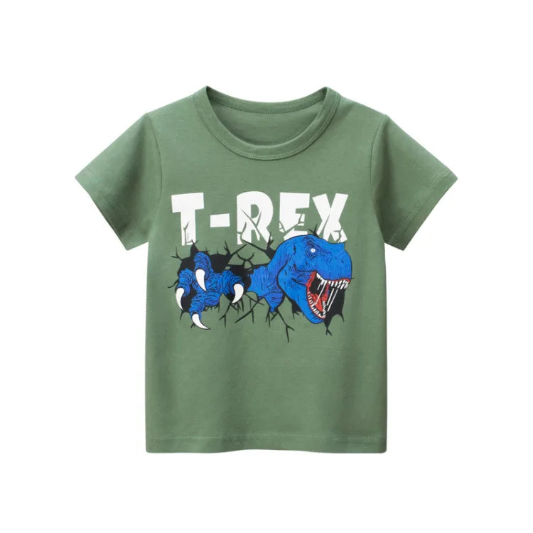 Boys Cartoon Print T-Shirt – Soft Cotton Summer Tee (2–8 Years)