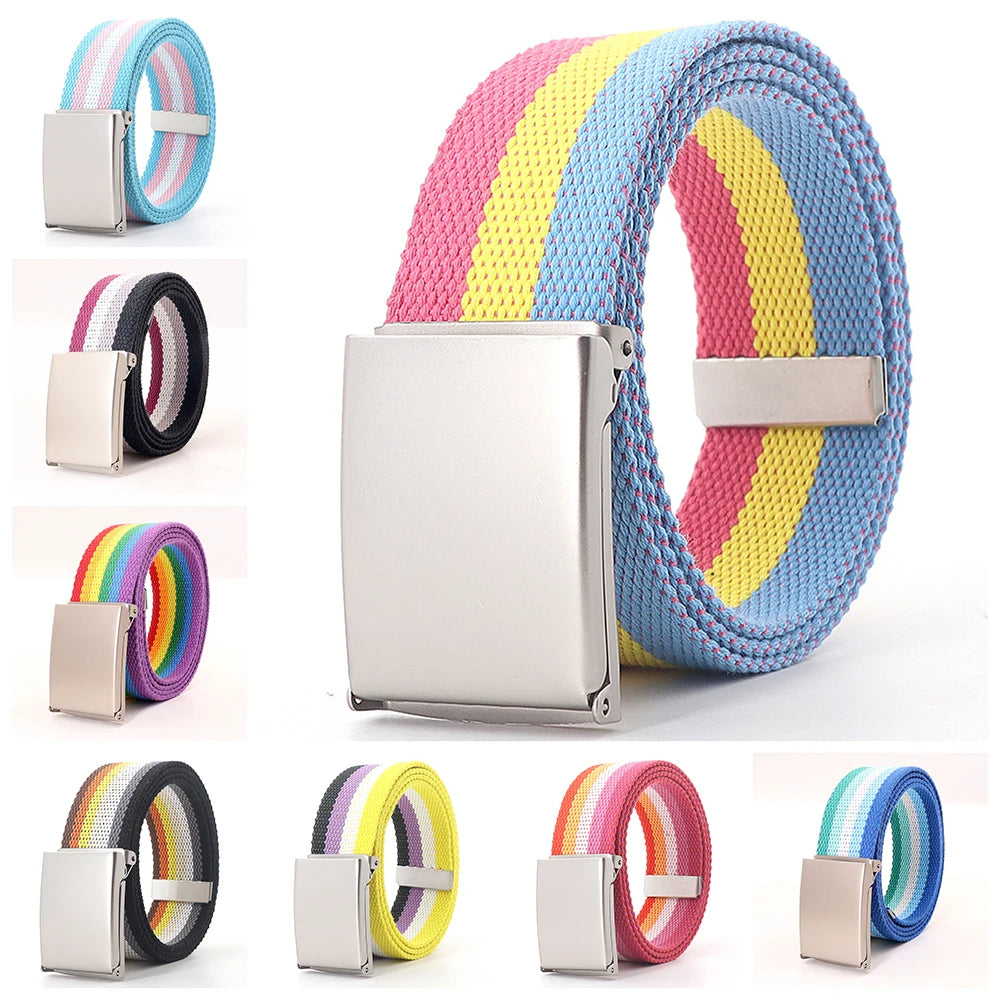 Canvas Military Belt – Adjustable Buckle Belt in Fun Colours