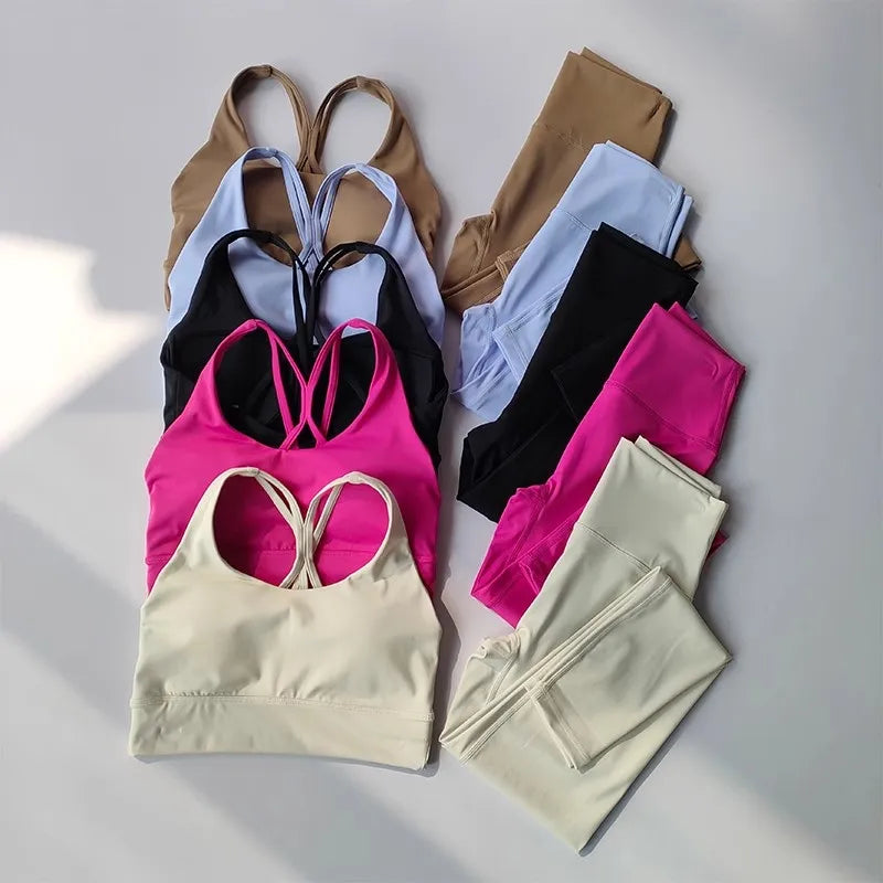 Breathable 2-Piece Yoga Set – Crop Top & High-Waist Leggings