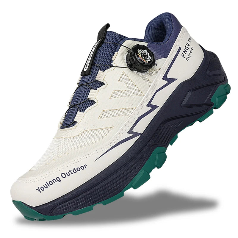Men's Hiking Trainers – Non-Slip Trail Shoes with Quick-Lace Buckle