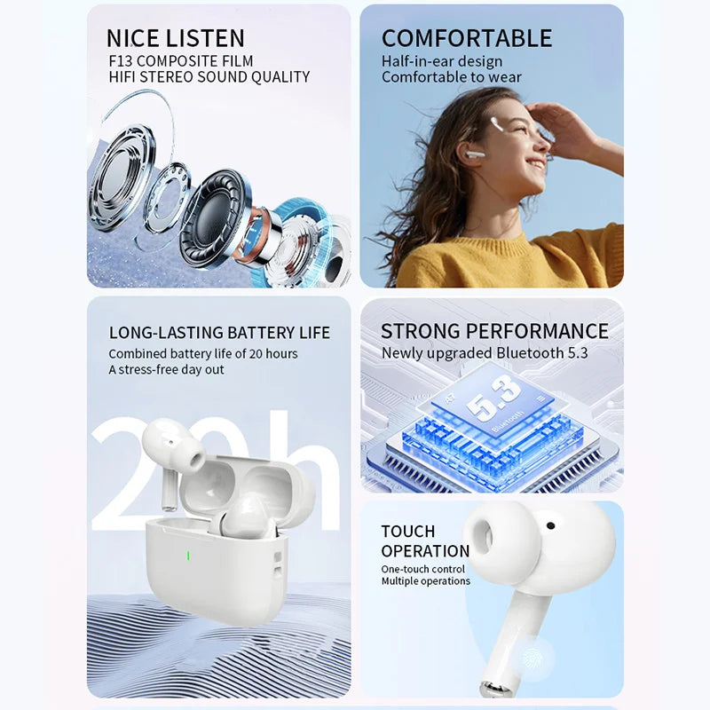 A7 Pro Wireless Earbuds – TWS Bluetooth Headphones with Noise Reduction