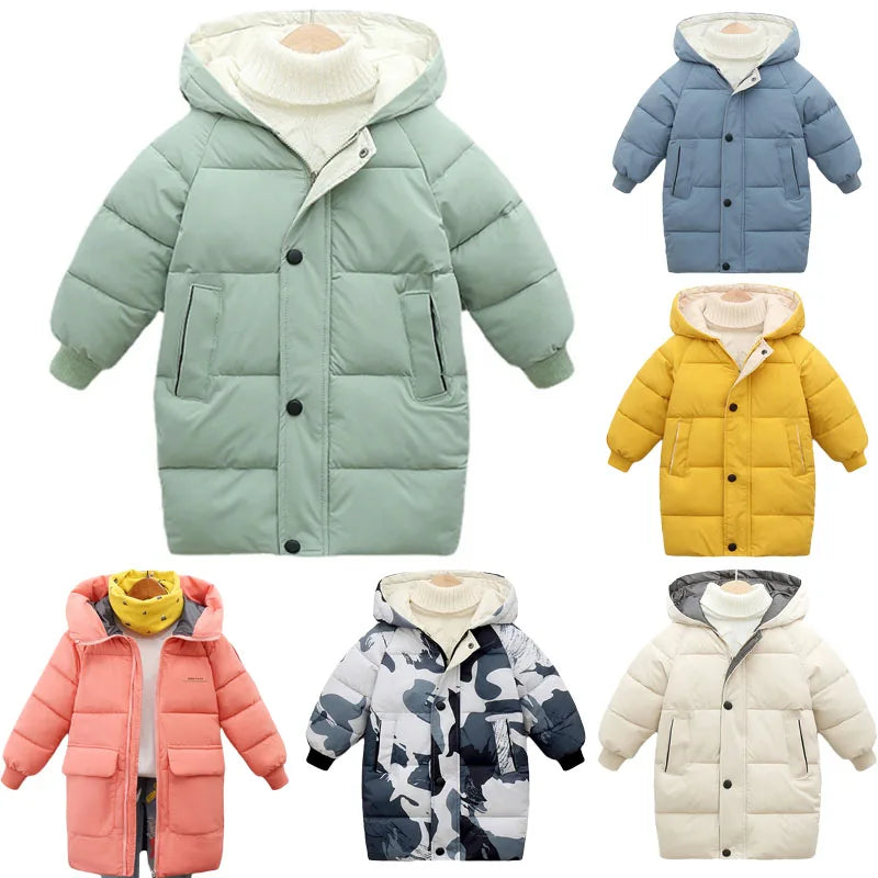 Kids Longline Padded Parka Coat