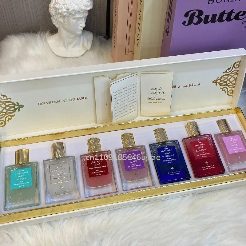 7Pcs Arabian Unisex Perfume Set Long Lasting Fresh Natural Elegant Mild Scent Luxurious Exquisite Charming Aromatic Gift Set