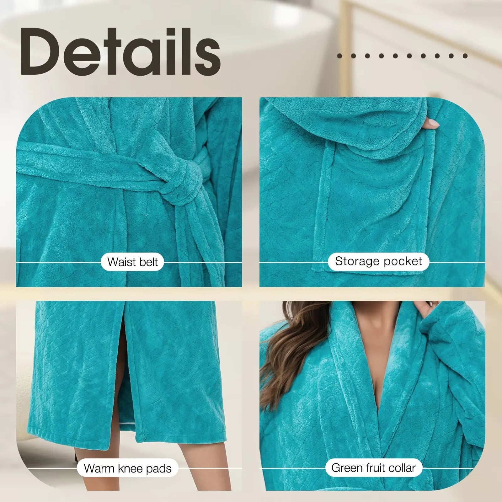 Women's Coral Fleece Bathrobe – Ultra-Soft Absorbent Lounge Robe