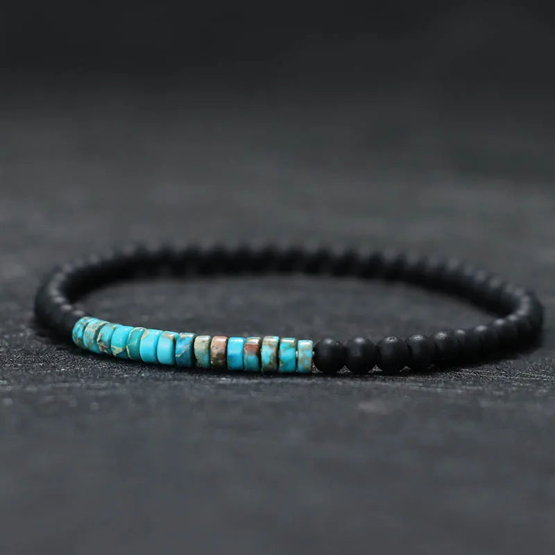Onyx Bead Bracelet 4mm – Minimalist Unisex Stone Wristband