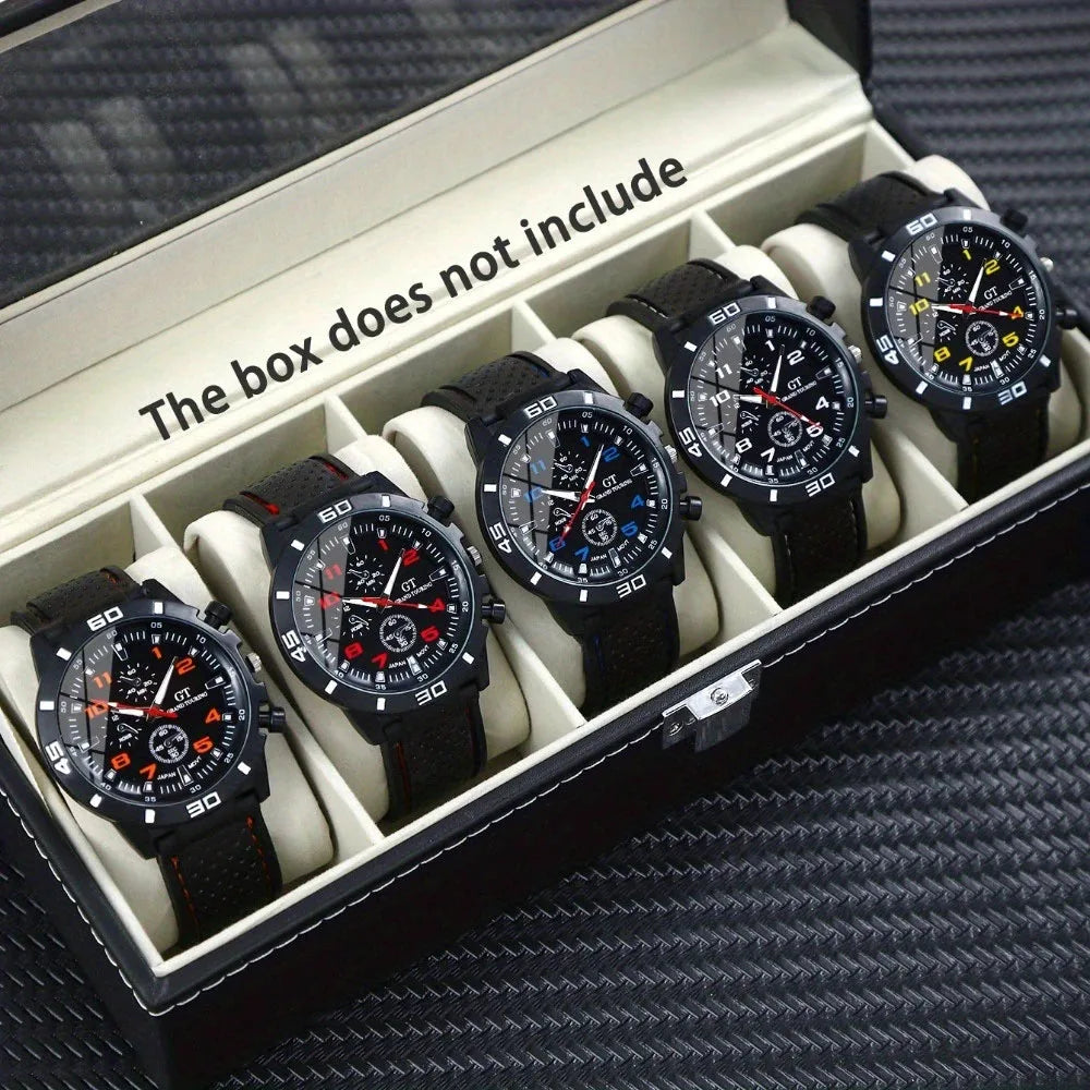 Men's Quartz Watch Gift Set 5pc – Boxed Christmas Present