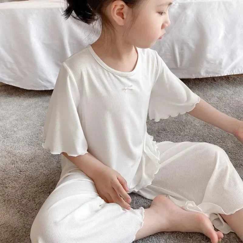Girls Short-Sleeve Pyjama Set – Light Summer Homewear