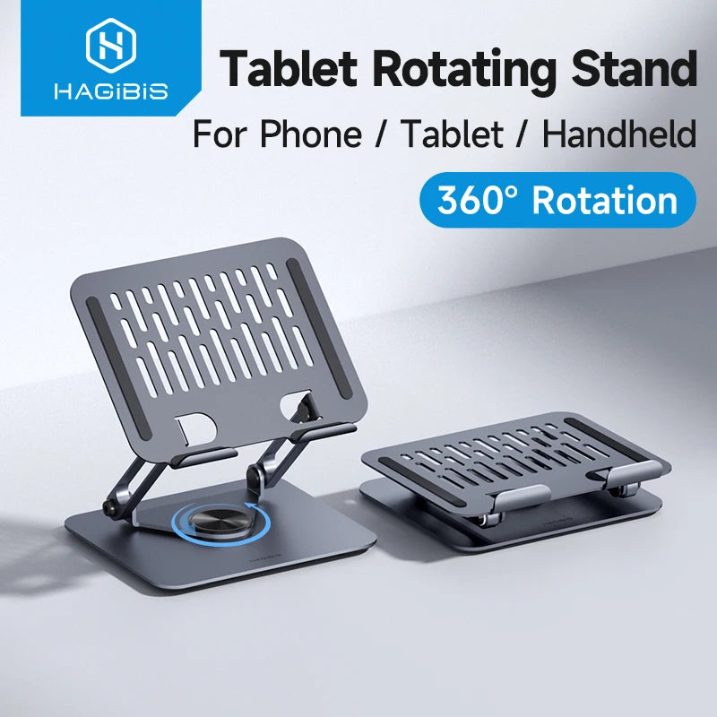 Hagibis Rotating Tablet Stand – 360° Adjustable Aluminium Holder