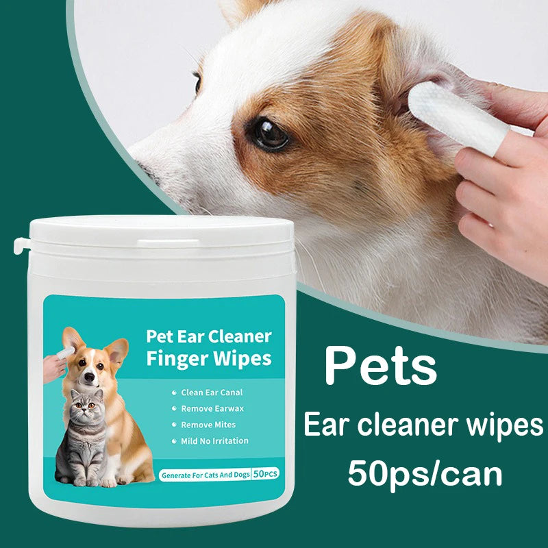 Pet Ear Cleaning Wipes – Fingertip Ear Care for Cats & Dogs