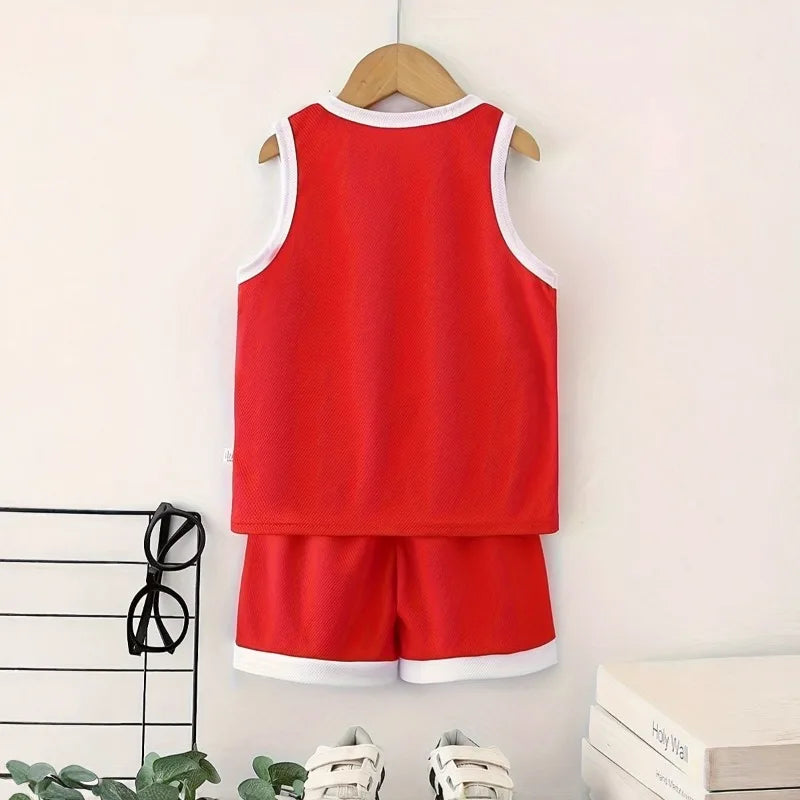 Boys Summer Vest & Shorts Set – Breathable Cartoon 2-Piece Outfit (1–10 Years)