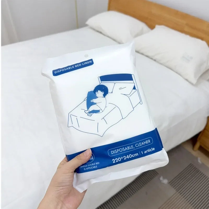 220x240cm Disposable Bed Sheets Non-Woven Dirty Proof Portable Bedspread Travel Business Hotel Thickened Safe Isolation Sheets