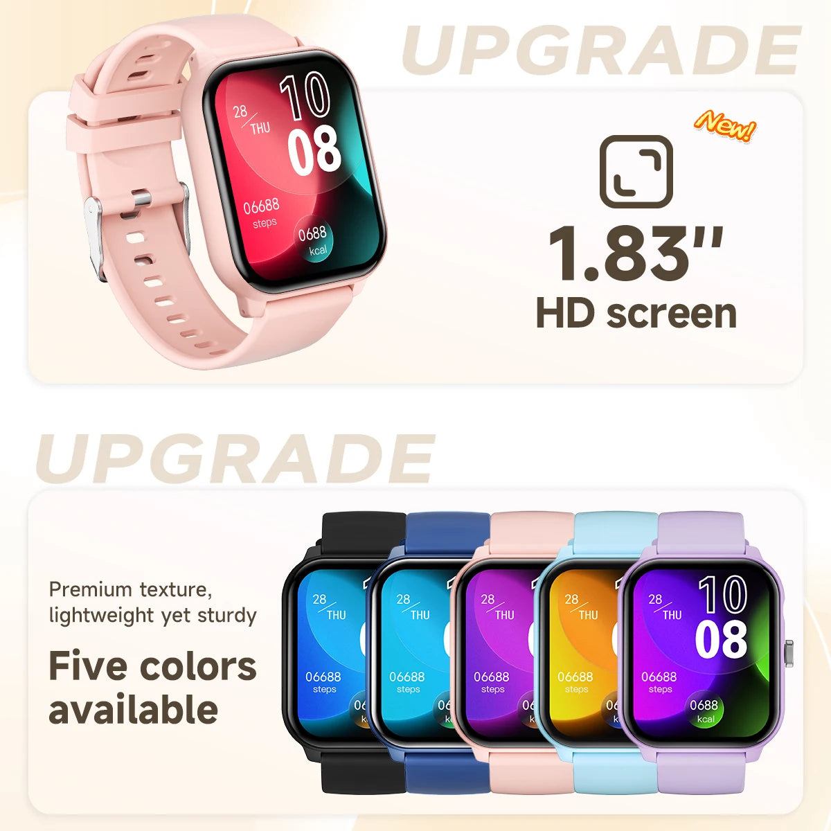 Gaming Smartwatch 1.83" – Music, Camera Control & Flashlight