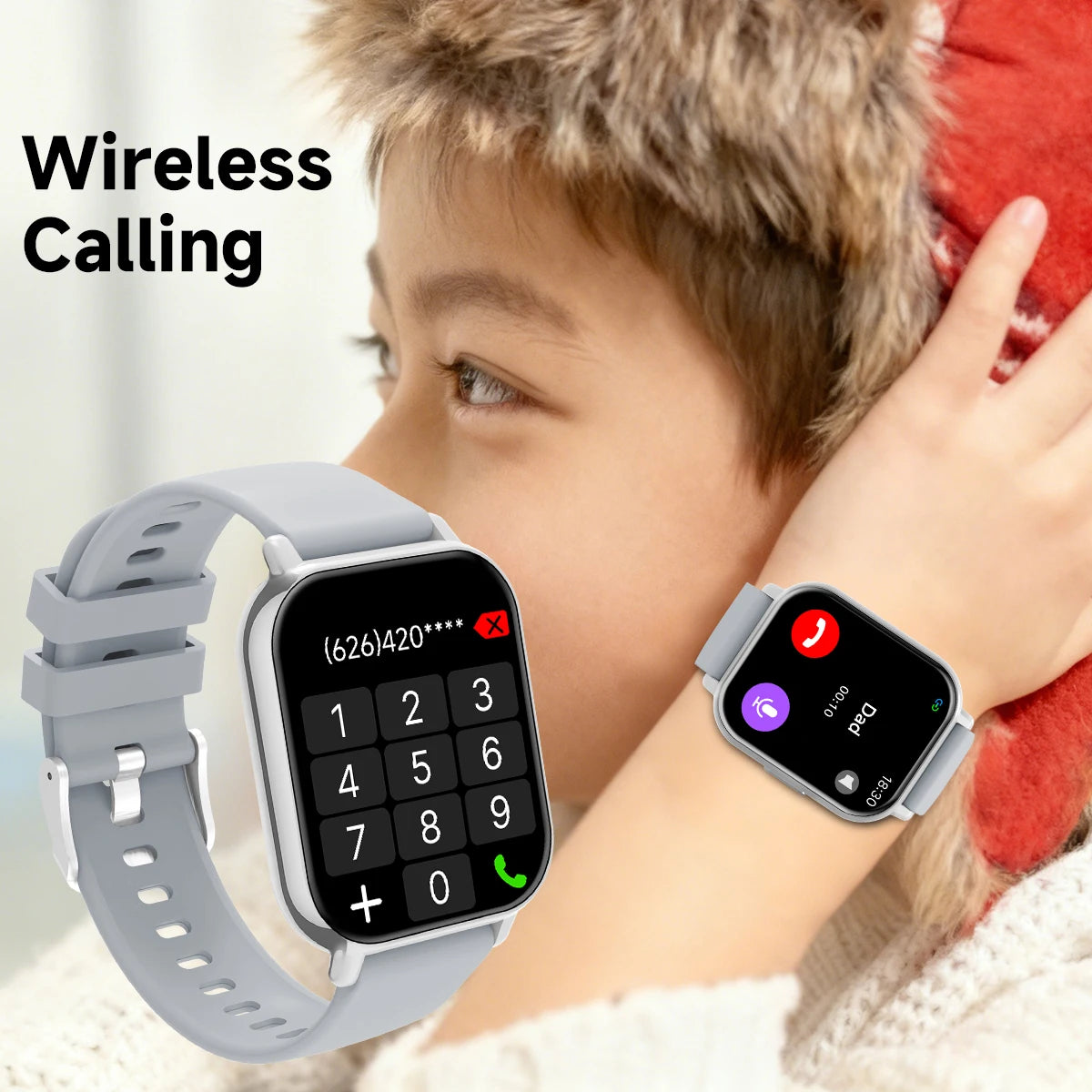 Teens Smartwatch 1.83" – Bluetooth Calls, Sleep & Music Control