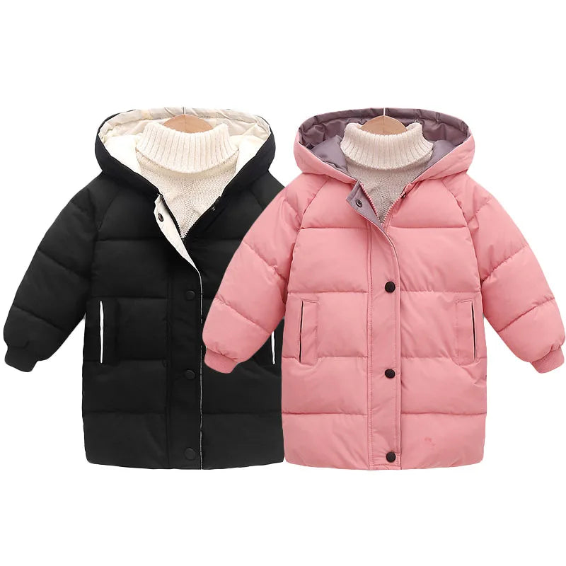 Kids Longline Padded Parka Coat