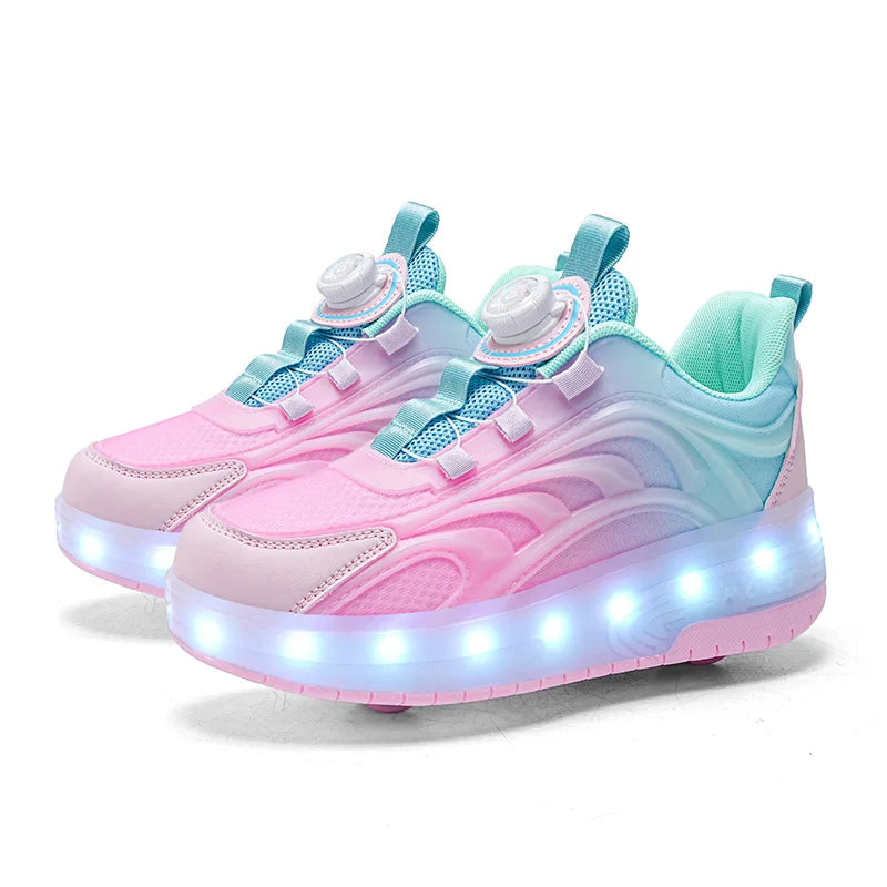 Children's Light-Up Roller Trainers – LED Wheel Skate Shoes