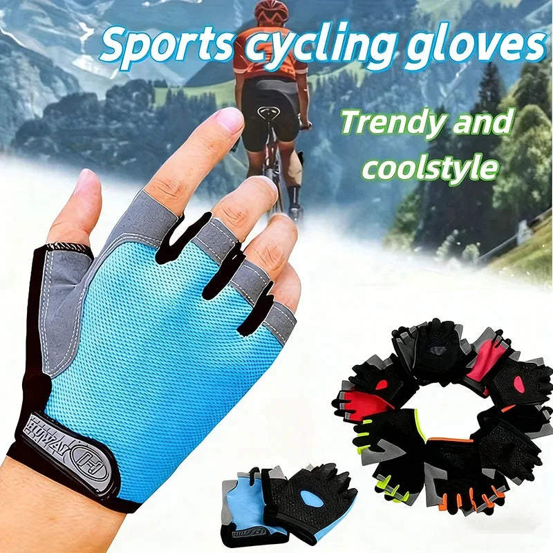 Fingerless Gym Gloves – Non-Slip Weightlifting & Cycling Grips