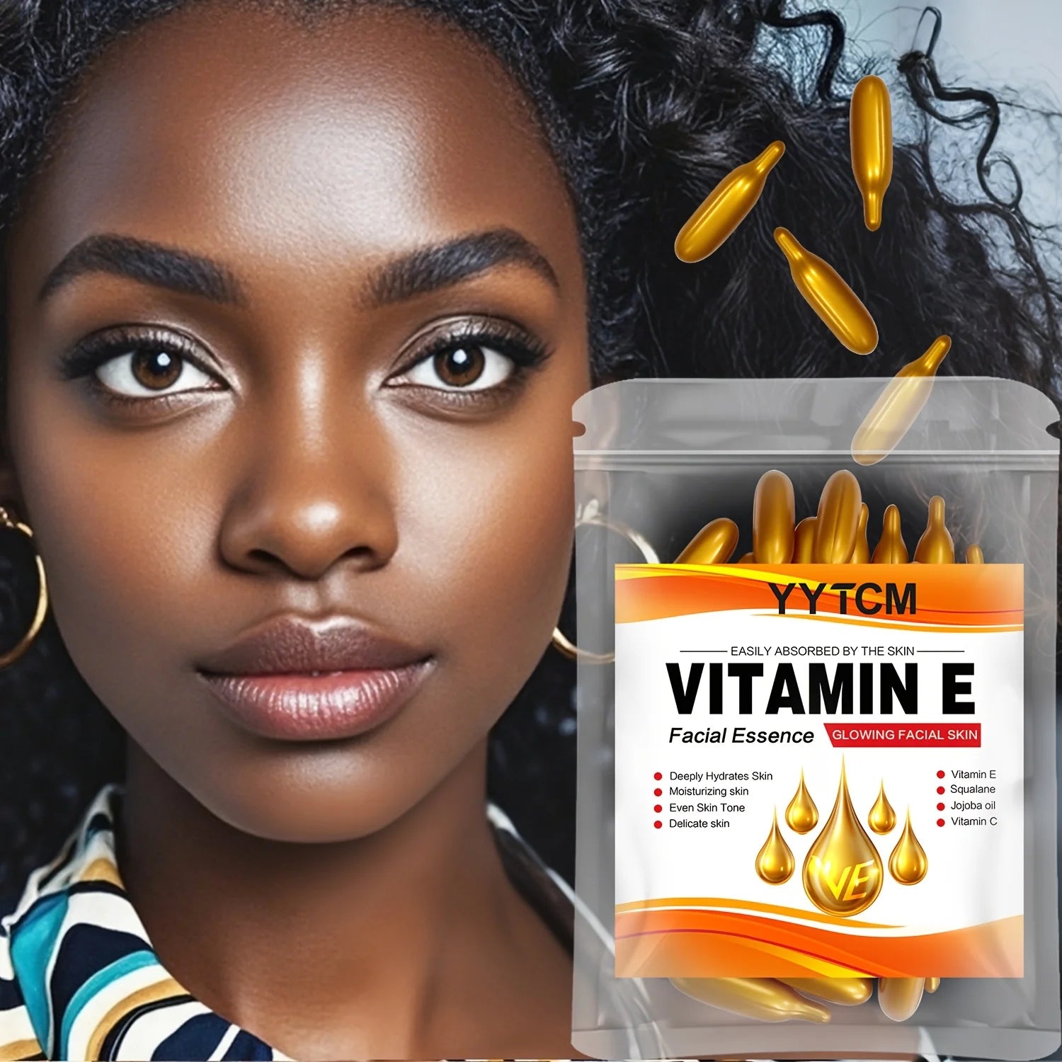 Vitamin E Moisture Capsules 30pc – Squalane & Vitamin C Face Serum