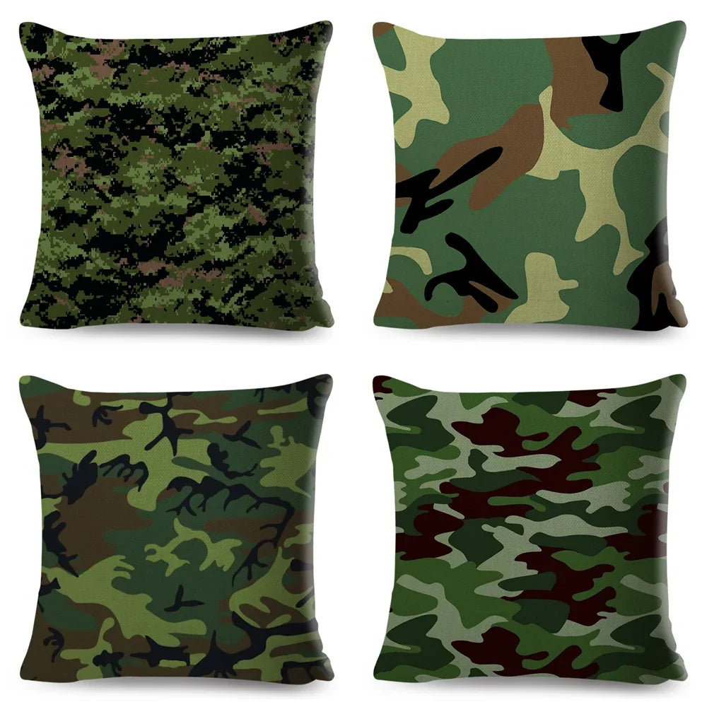 Camo Cushion Covers – Geometric Military Print Pillowcases