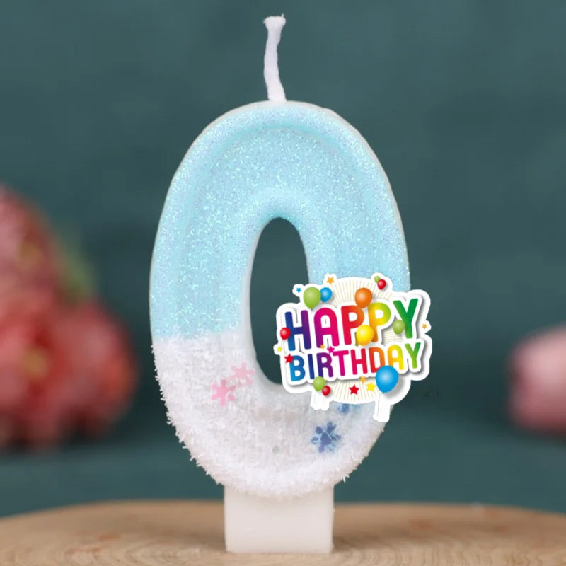 Happy Birthday Cake Topper Decorated Digital Colorful Candle Children's Delicate 0-9 Number Candle Party Decor Gift Boy Girl