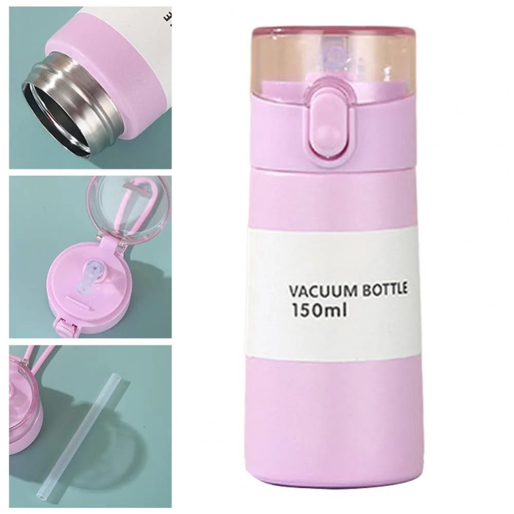 Mini Thermos Cup 150/250ml – Leak-Proof Pocket Flask with Straw