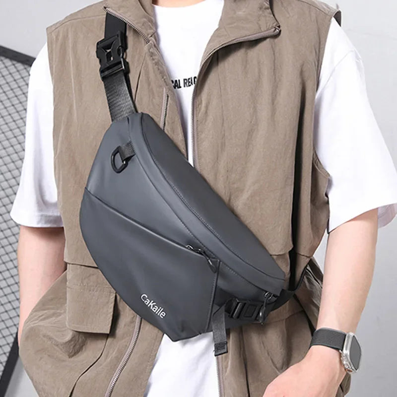 Men's Nylon Waist Pack – Large Crossbody Chest Bag for Travel